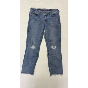 American Eagle Super Stretch Blue Jeans Straight Size 14 AEO Denim